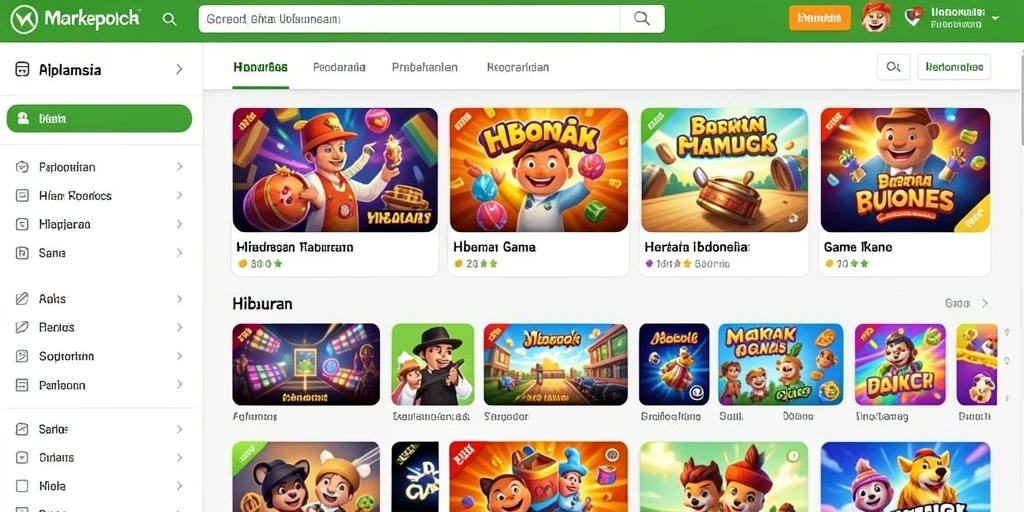 Screenshot dari salah satu mode permainan yang paling populer.